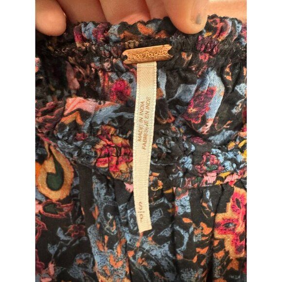 Free People Free Spirit Printed Off-The-Shoulder Bell Sleeve Top Boho Festival S - Picture 5 of 8